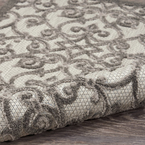 Gray and Charcoal Indoor Outdoor Runner Rug